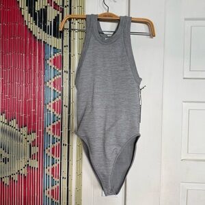 Forever 21 Gray Ribbed Bodysuit Tank